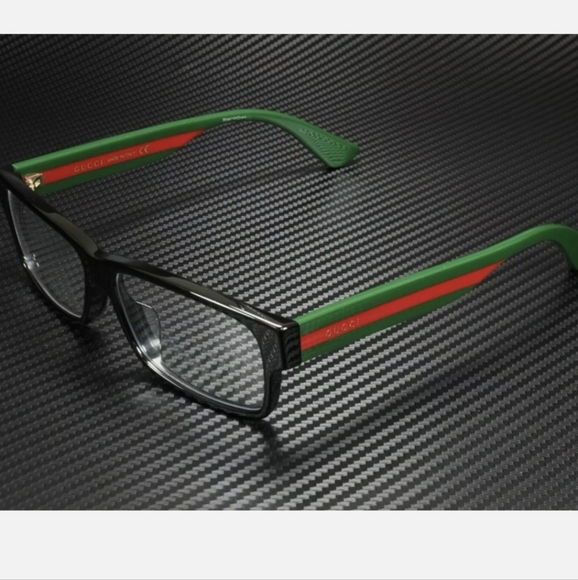GUCCI GG0344OA 001 Rectangle Square Black Multicolor Men's Eyeglasses 56 mm - Picture 1 of 5